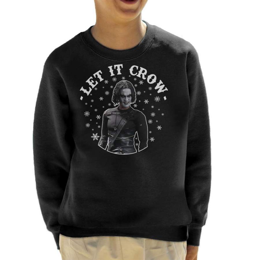 Let It Crow Christmas Knit Pattern Kid’s Sweatshirt