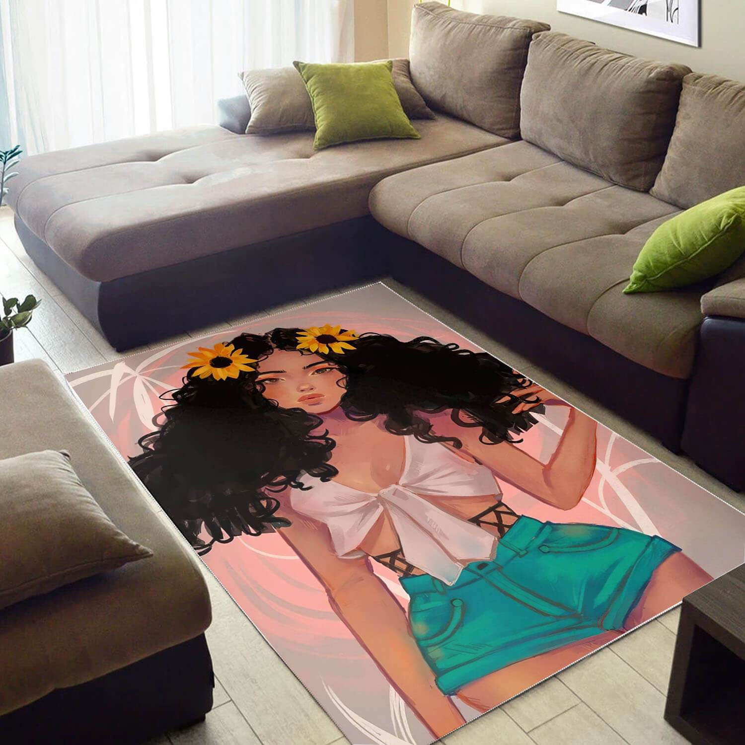 African Area Rug Pretty Afrocentric Lady African American Carpet African Themed Decorating Ideas WBG21373