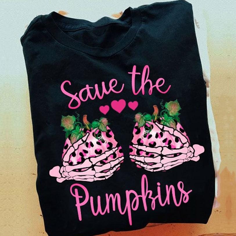 Save The Pumpkins, Halloween Breast Cancer Shirts