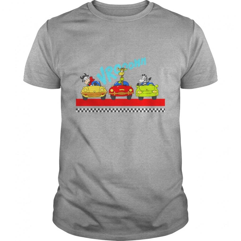 Vrooom Animals Driving Cars Tshirt Guys Tee 924180050