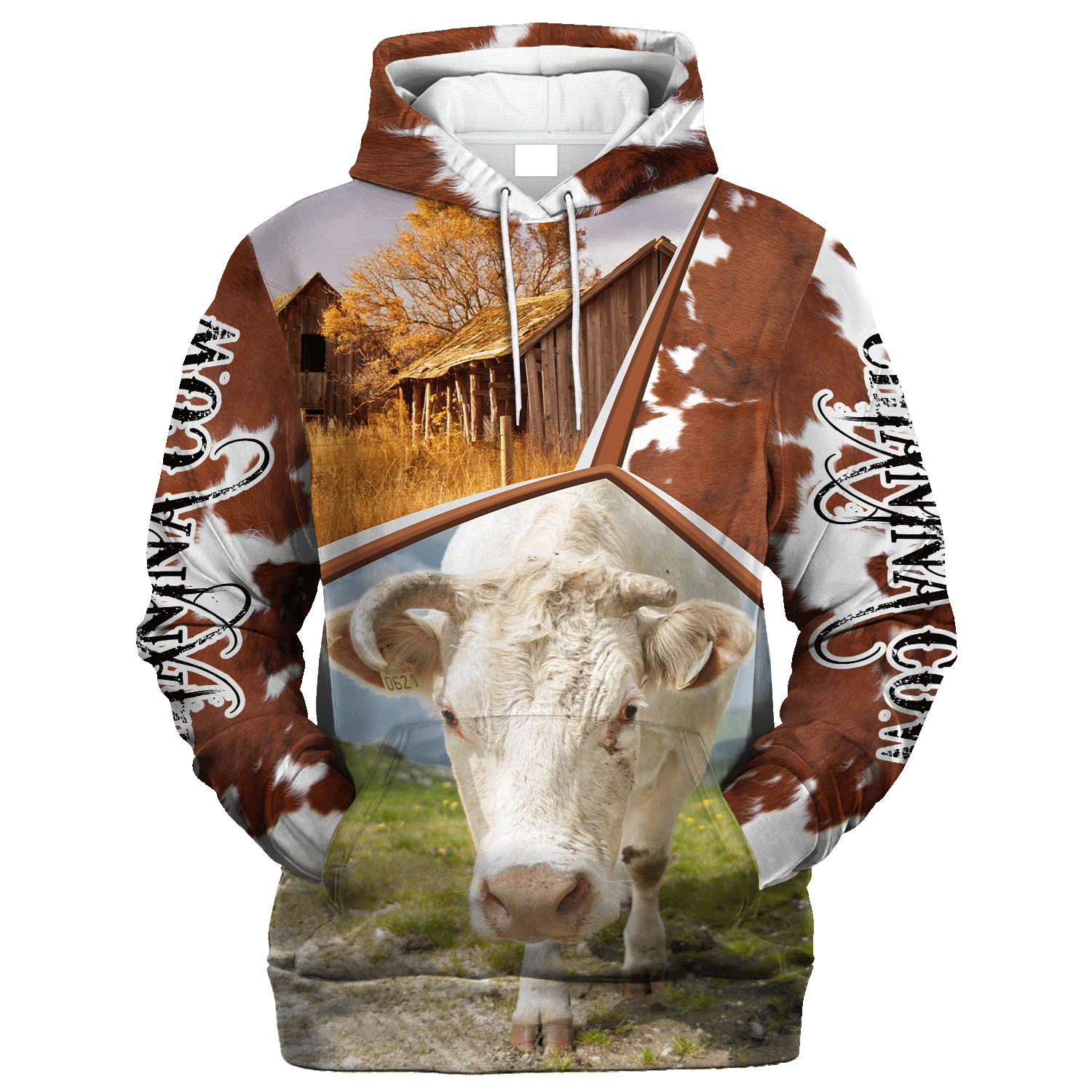 Funny Chianina Farm In The Fall Hoodie