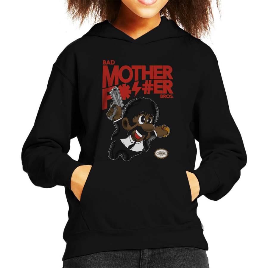 Bad Bros Super Mario Pulp Fiction Jules Kid’s Hooded Sweatshirt