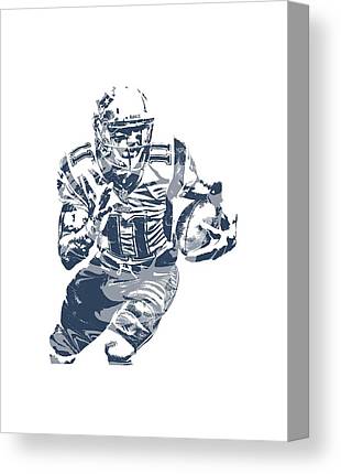 1 Julian Edelman New England Patriots Pixel Art 10 Joe Hamilton Canvas Print