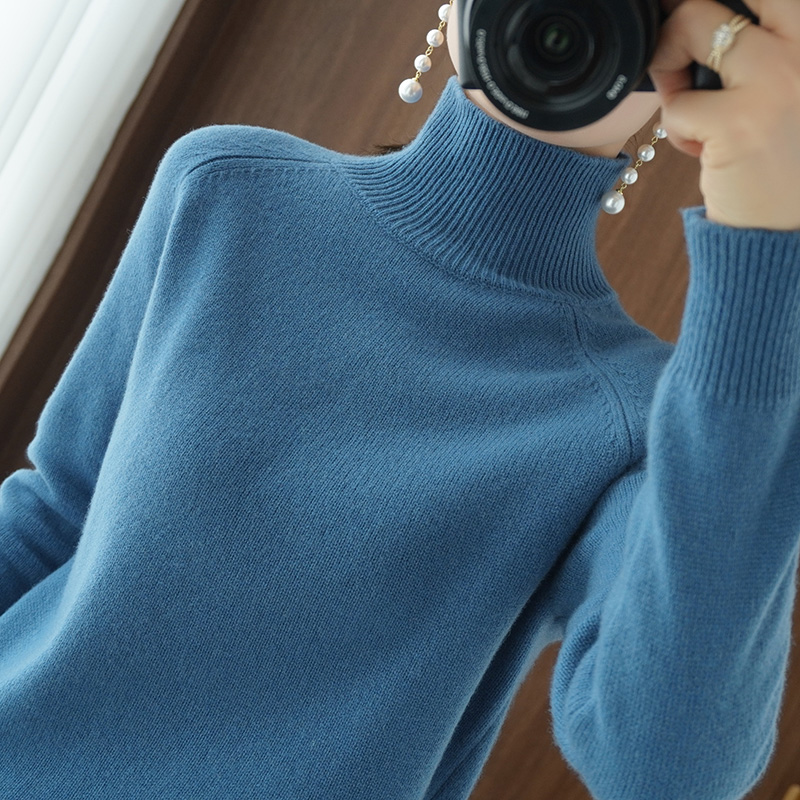 Women Turtleneck Cashmere Wool Sweater Autumn Winter Sloid Color Knitted Jumper Female Casual Basic Bottoming Pullover Sweater alx