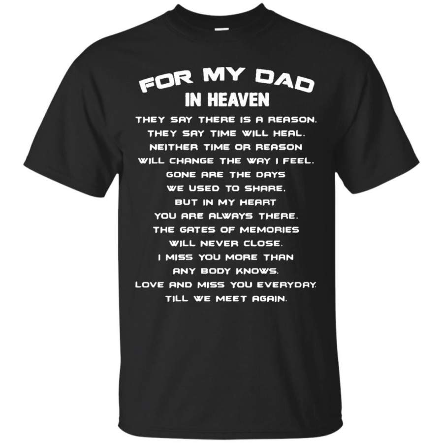 AGR Father s Day Papa T-shirts For My Dad In Heaven Shirts Hoodies Sweatshirts