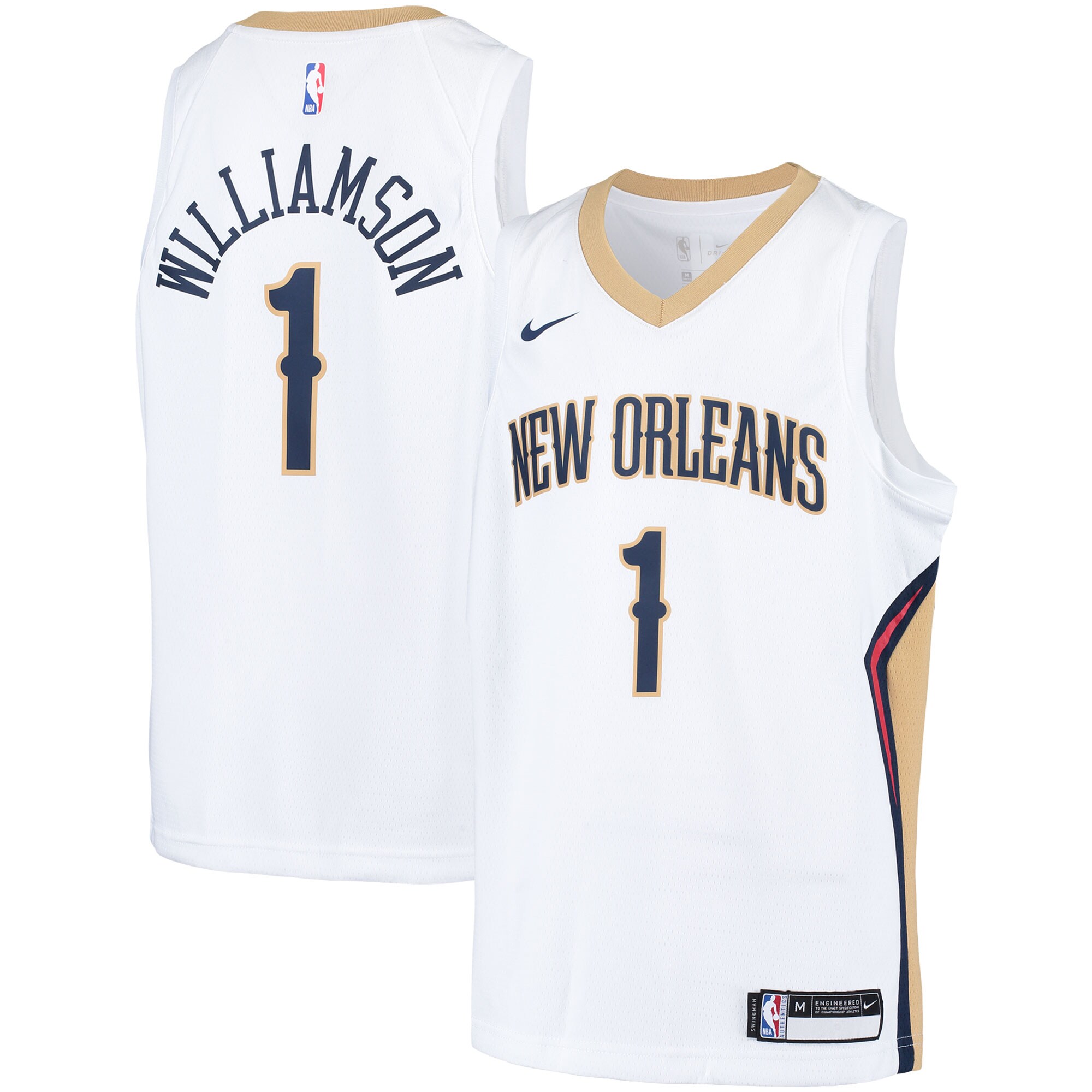 Zion Williamson New Orleans Pelicans Youth Swingman Player Jersey – Association Edition – White