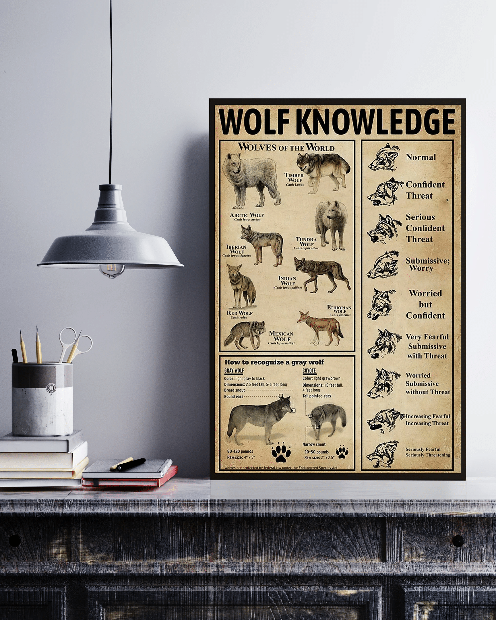 Wolf Type Knowledge Canvas Poster Wall Art