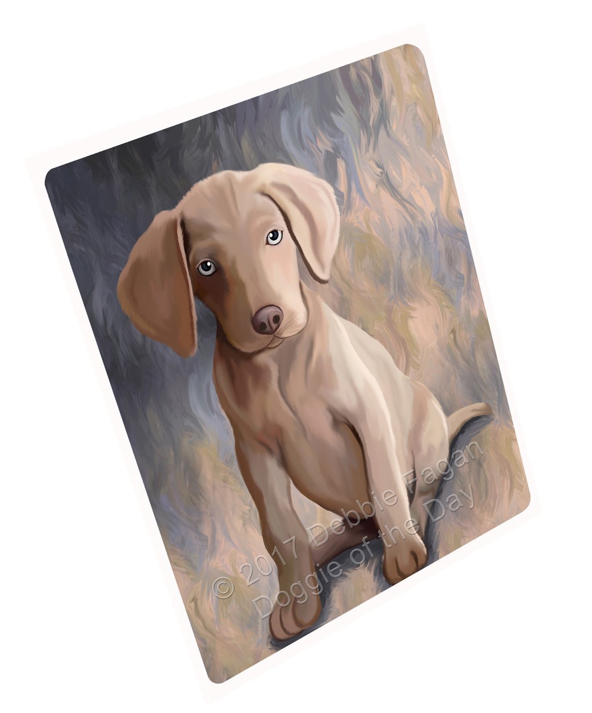 Weimaraner Puppy Dog Art Portrait Print Woven Throw Sherpa Plush Fleece Blanket