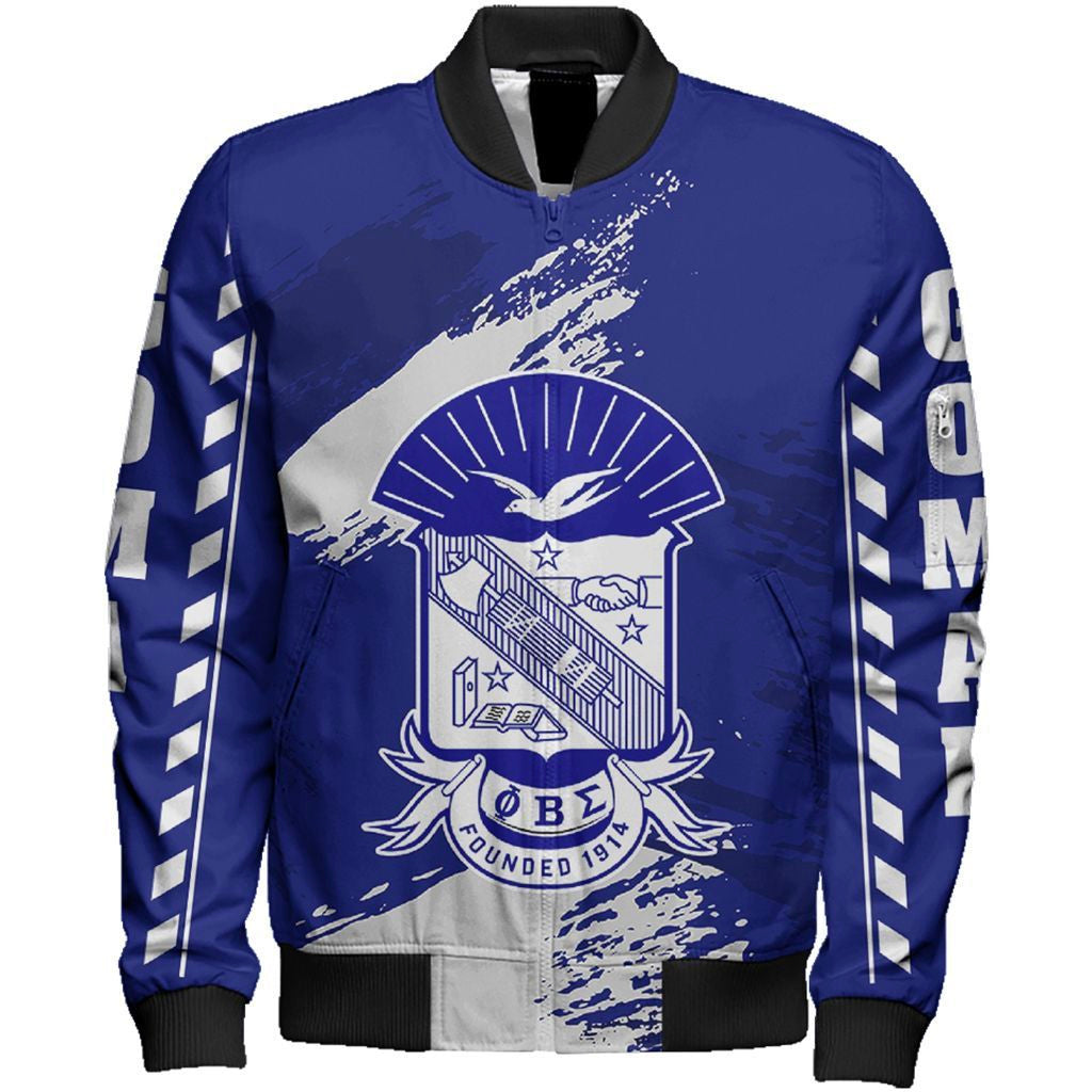 Wonder Print Jacket – Phi Beta Sigma Nineteen Sleeve Zip Bomber Jacket