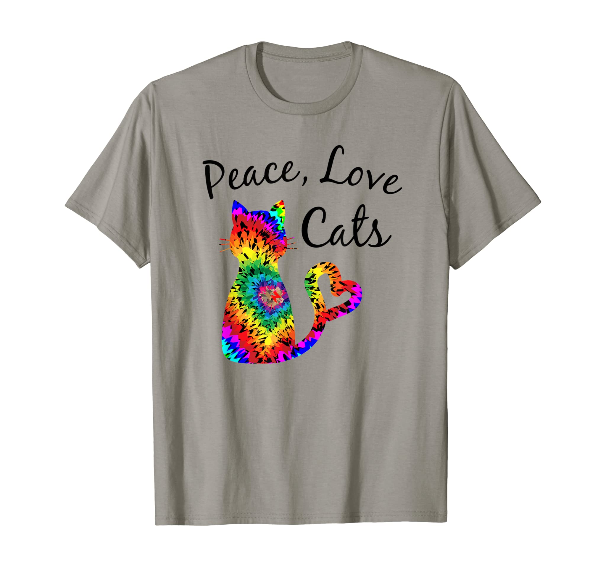 Tie Dye Cat Shirt Peace Love Cats Tie Dyed Kitty Cat Lovers