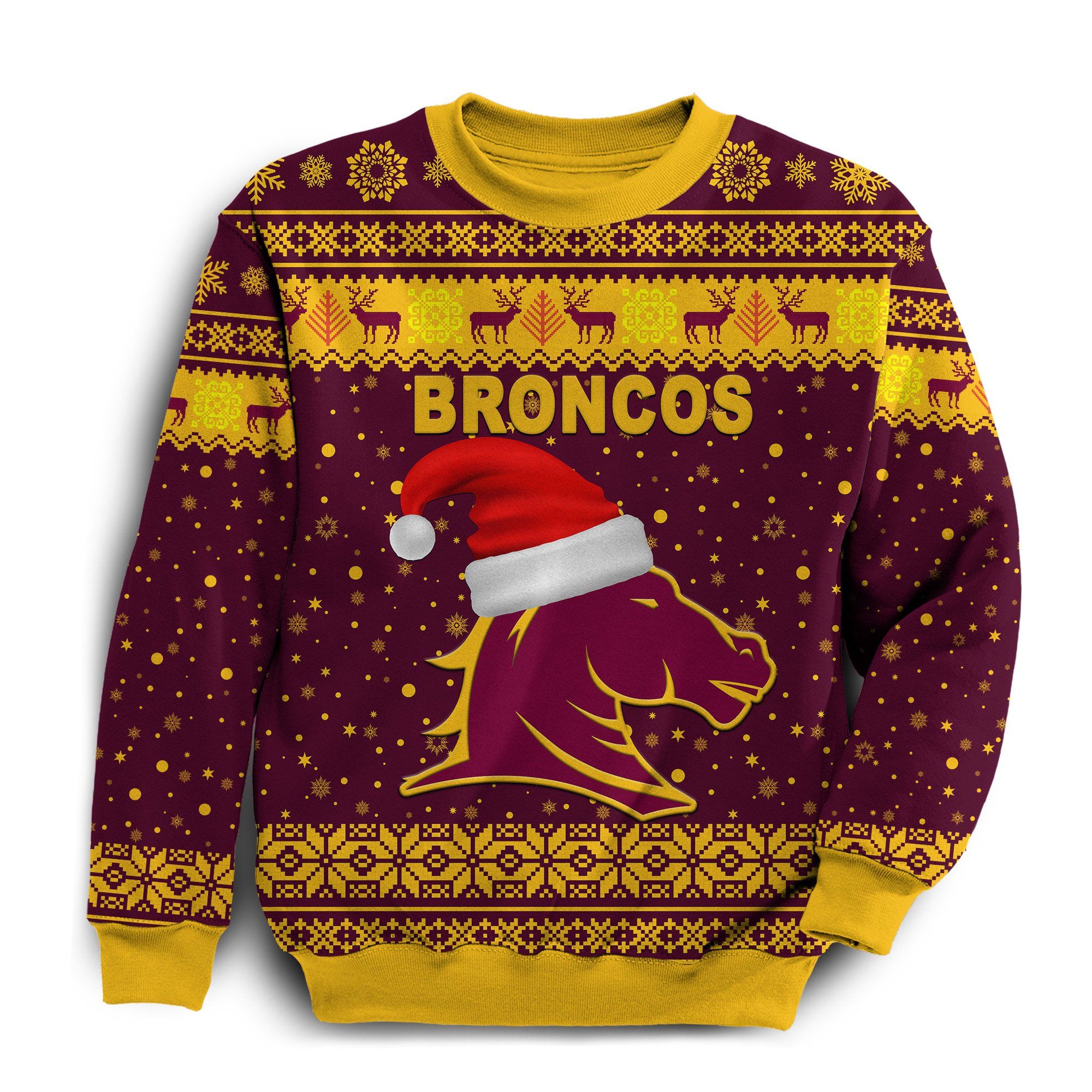 Brisbane Sweatshirt Broncos Christmas Unique Vibes - Maroon K8