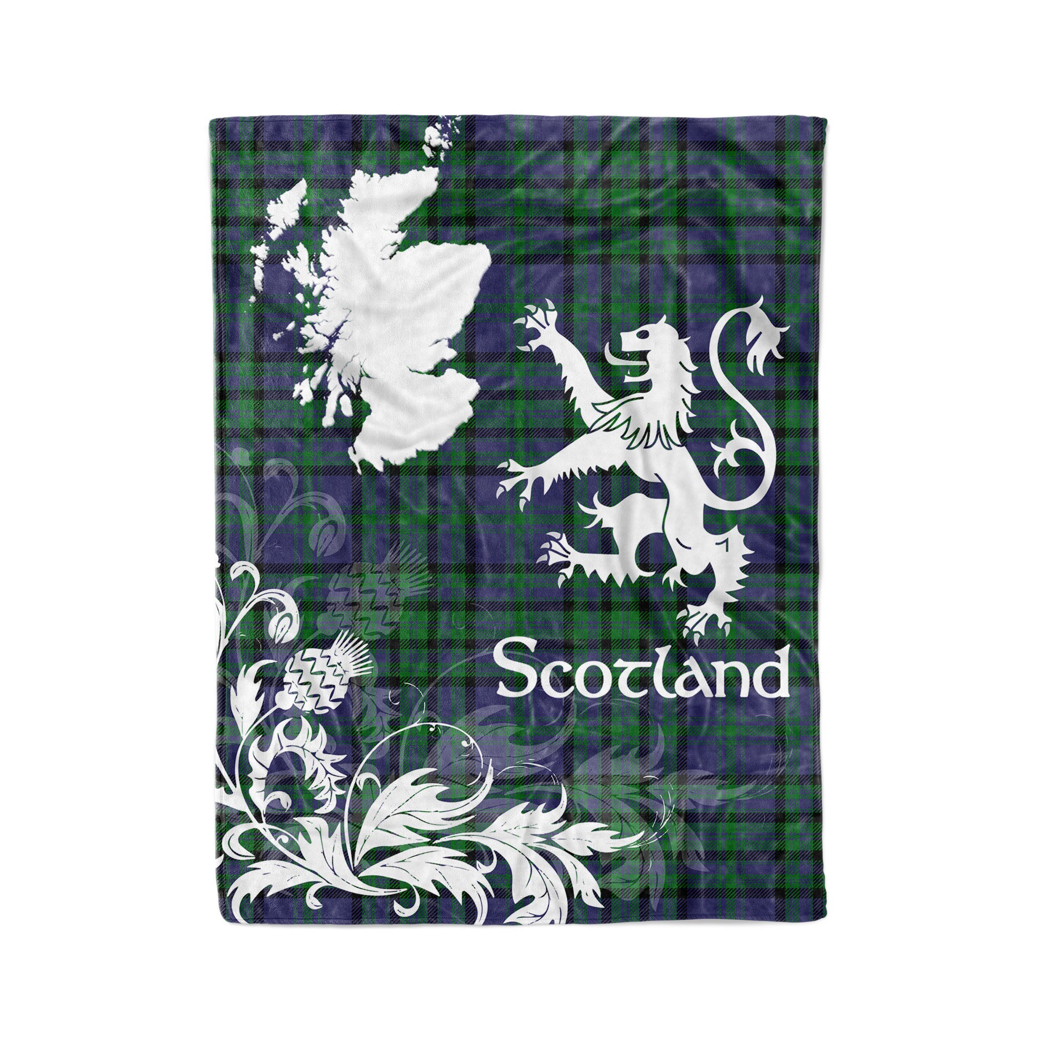 Tartan Plaid Fleece Blanket Tartan Blanket Thistle And Lion Scottish Clan Matheson Hunting Plaid Blanket