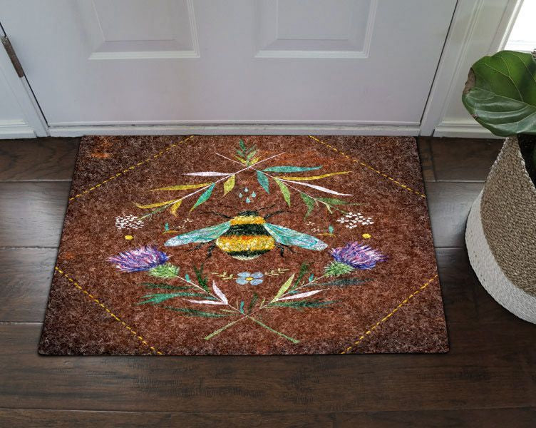 Apayprints – Bee Flower 3D All Over Printed Doormat