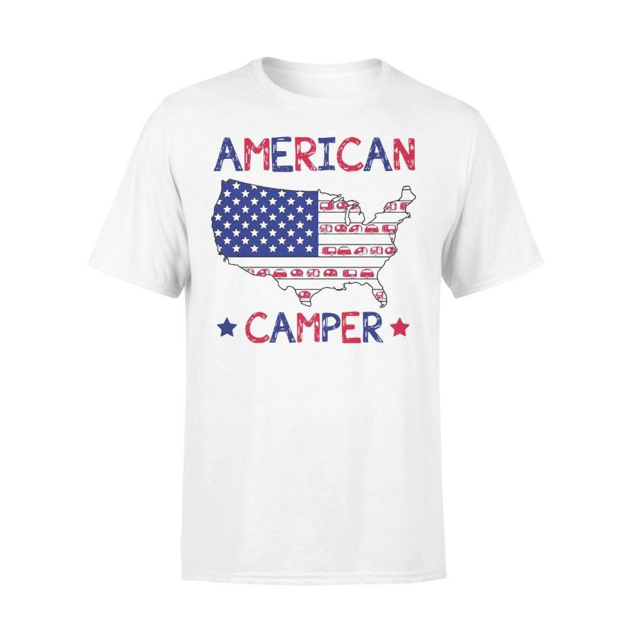 4Th Of July American Camper Independence Day T-shirt