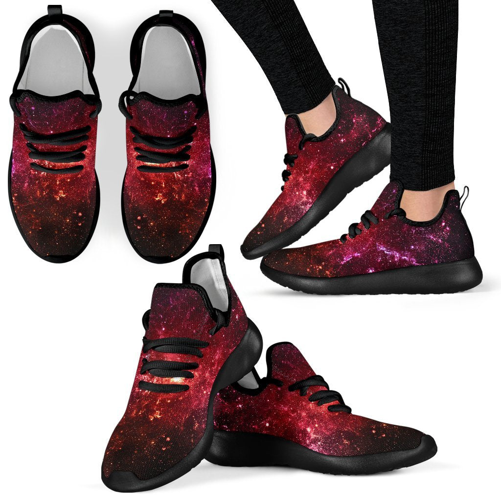 Fiery Nebula Universe Galaxy Space Print Mesh Knit Shoes
