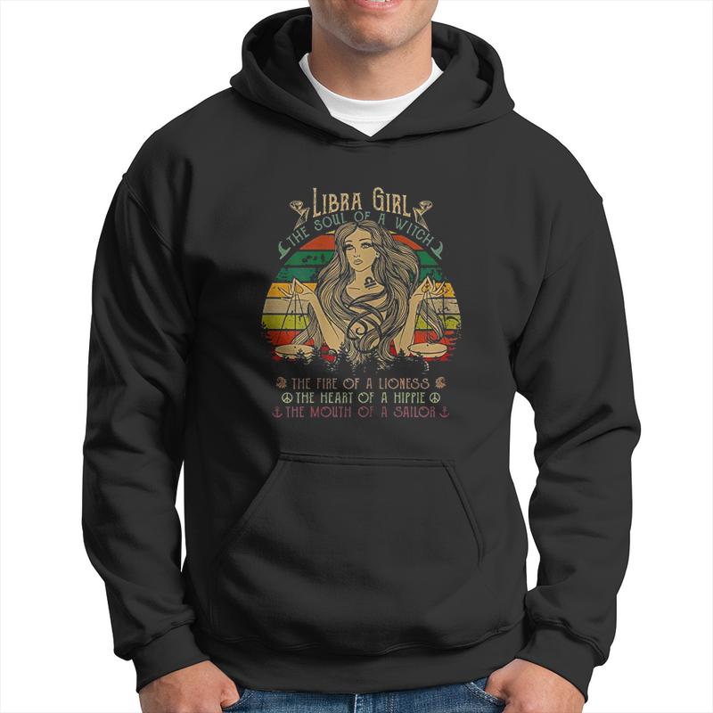 Libra Girl The Soul Of A Fire Of A Lioness V2 Men Hoodie Graphic Print Hooded Sweatshirt