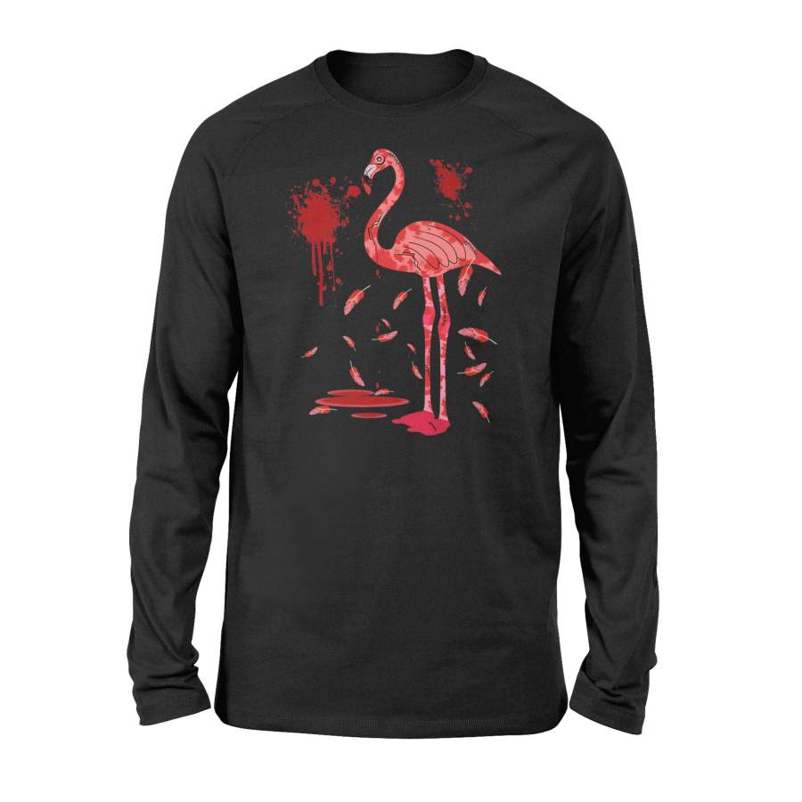 Funny Scary Bird Zombie Flamingo Halloween Blood Funny Penguin Halloween Costume Halloween Long Sleeve T shirt