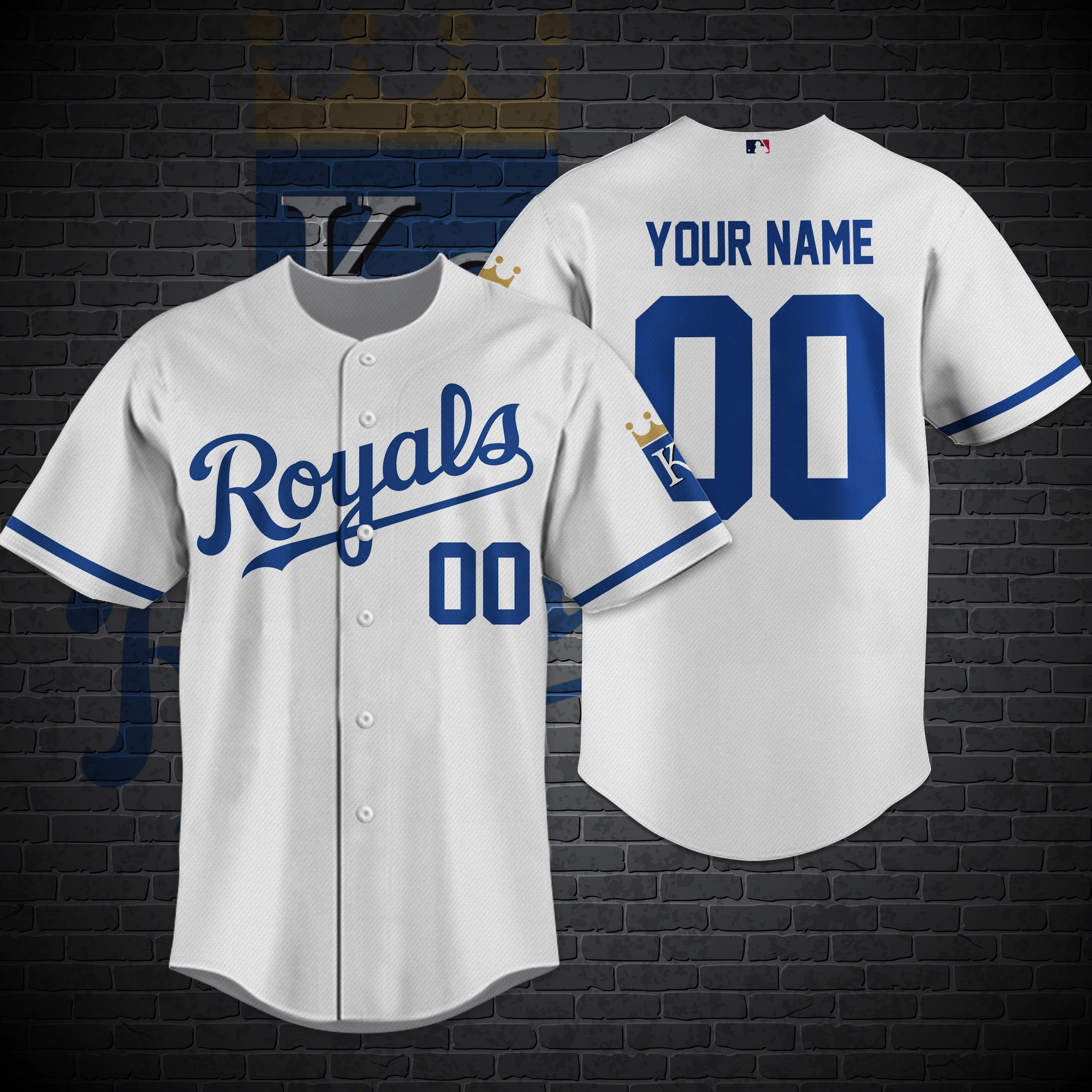 Kansas City Royals Custom Name Baseball Shirt M-32339