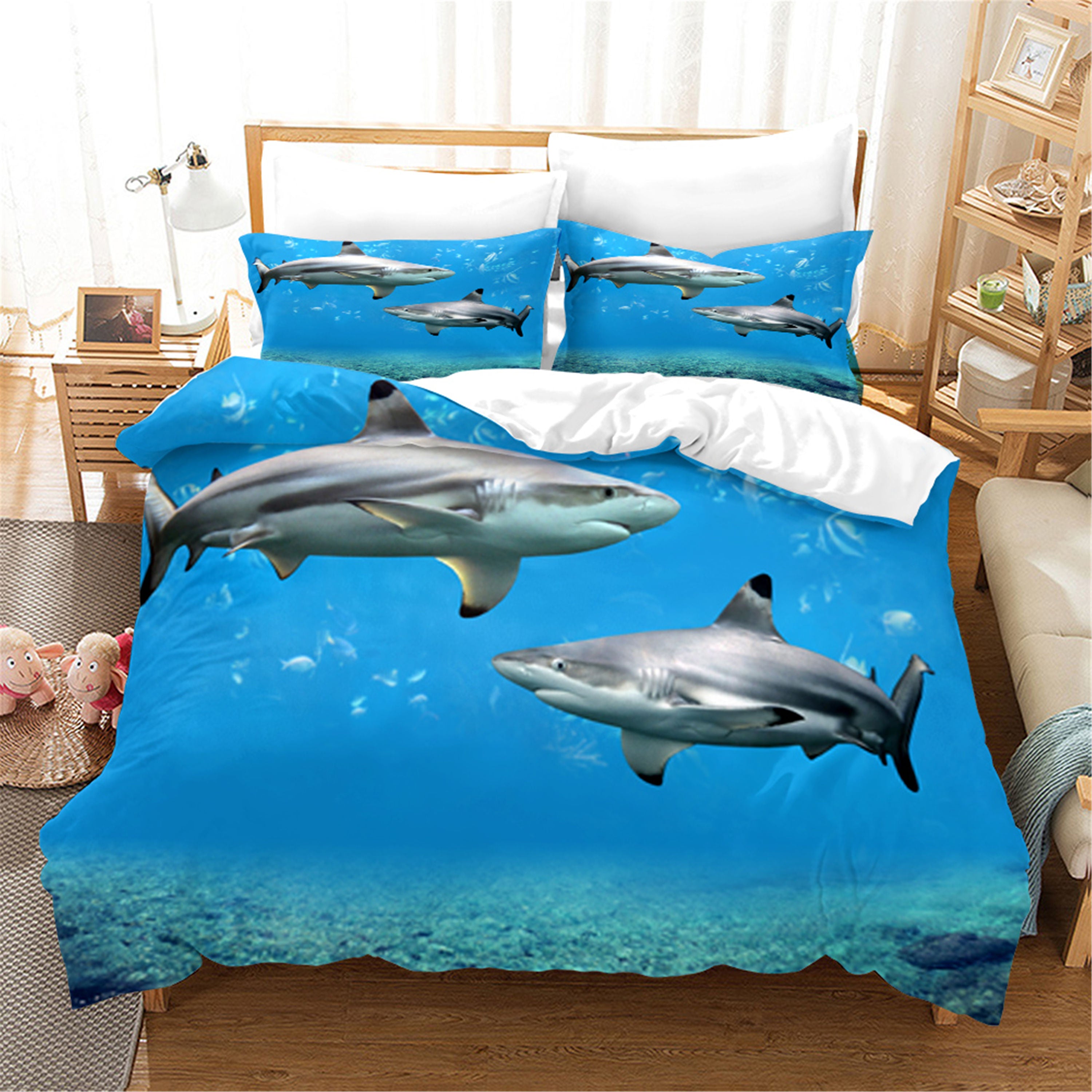 3D Blue Sea Animal Whale Quilt Cover Set Bedding Set Duvet Cover Pillowcases 37