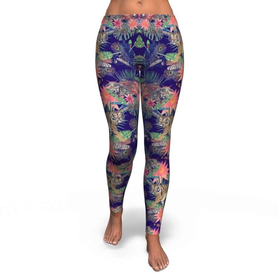 Bohemian Tiger Pattern Print Pattern Women Leggings