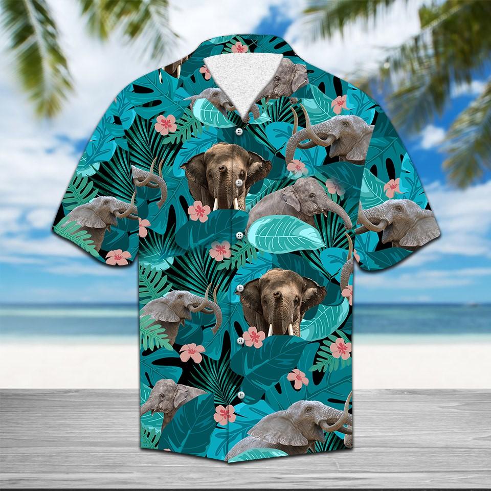 Tropical Elephant Summer Hawaii Shirt