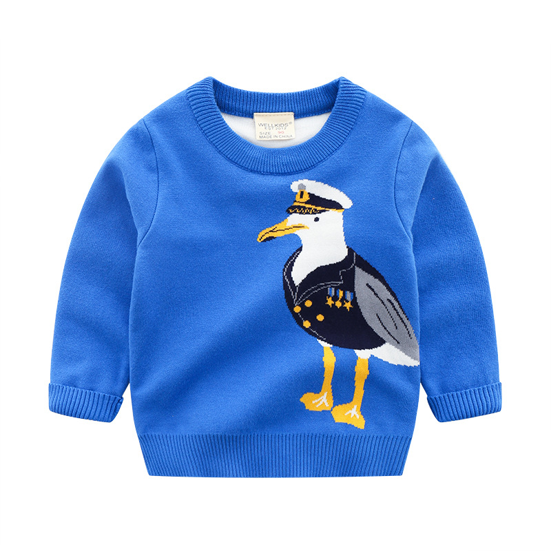 Autumn Winter Knitted Sweaters Kids Cartoon Animals Cute O Neck Warm Pullover Tops Long Sleeve Baby Boys Girls Clothes 2022 New alx