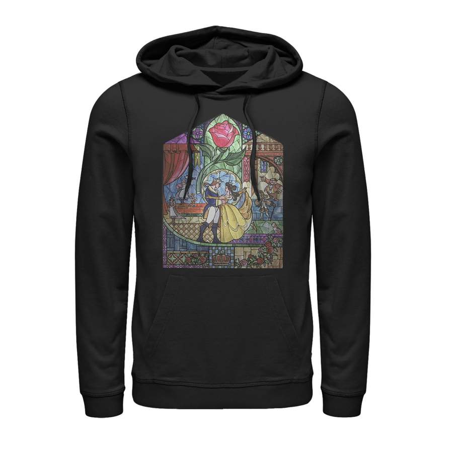 Beauty and the Beast Men’s Stained Glass  Lightweight Hoodie