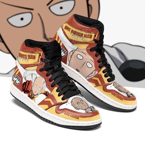 One Punch Man Jordan Sneakers Saitama Funny Face Custom Shoes Jordan Sneaker Air Jordan High Sneakers Sport Sneakers