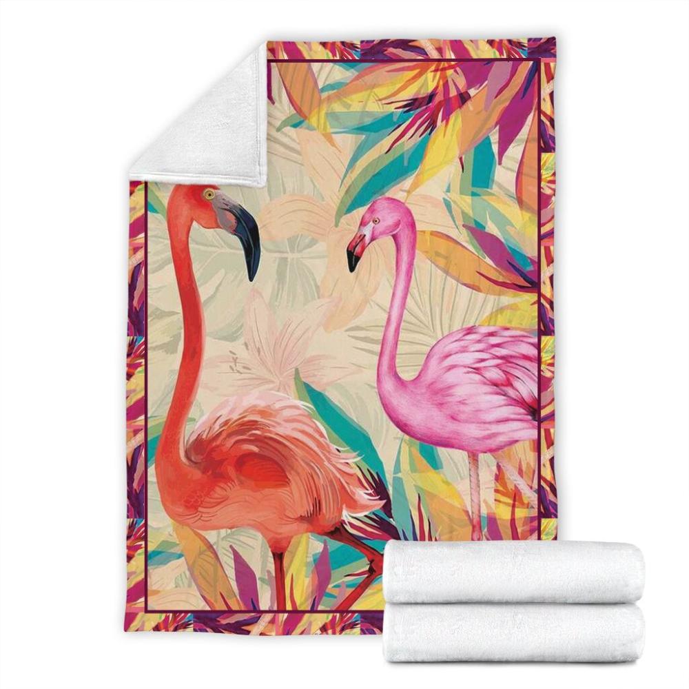 Animal Flamingo Tropical Flower Fleece Blanket Family Gift Home Decor Bedding Couch Sofa Soft And Comfy Cozy