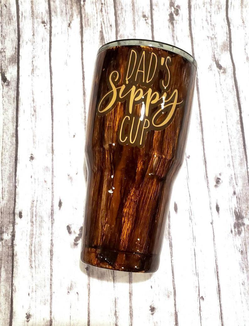 Dad’s Sippy Cup Men’s Wood Grain Tumbler