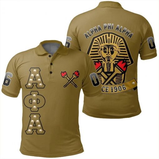 Alpha Phi Alpha Since 1906 Apa Greek Letter Sphinx Old Gold Polo Shirt