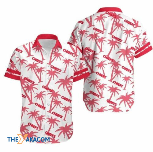 Kansas City Chiefs Coconut Trees Great Gift Short Sleeve Hawaii Shirt Ha72527