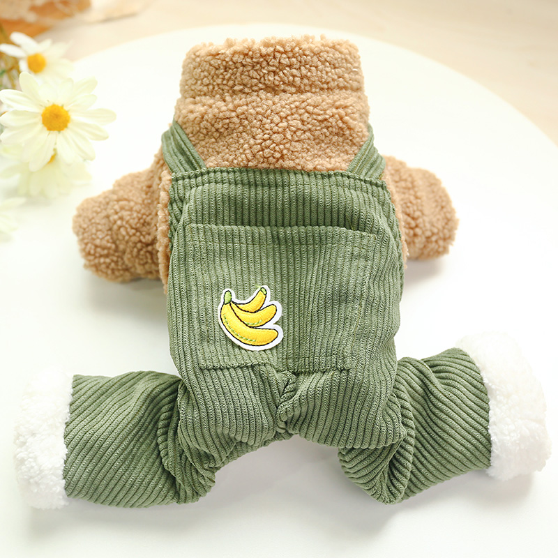 PETCIRCLE Dog Puppy Clothes Banana Warm & Thick Overalls Fit Small&Medium Dog Pet Cat Winter Pet Cute Costume Dog Cloth Pet Coat alx