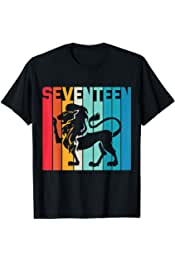 17th Birthday Leo Lion Zodiac Retro Girl Boy 17 years old T-Shirt