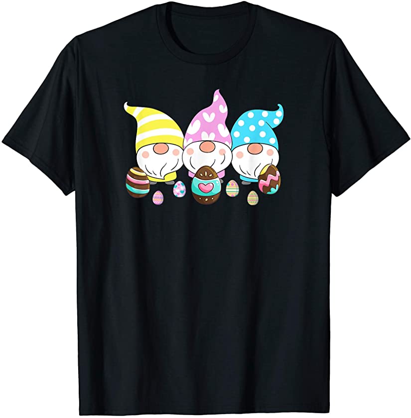 3 Easter Gnomes Pastel Spring Egg Hunt Hunting Candy Eggs T-Shirt