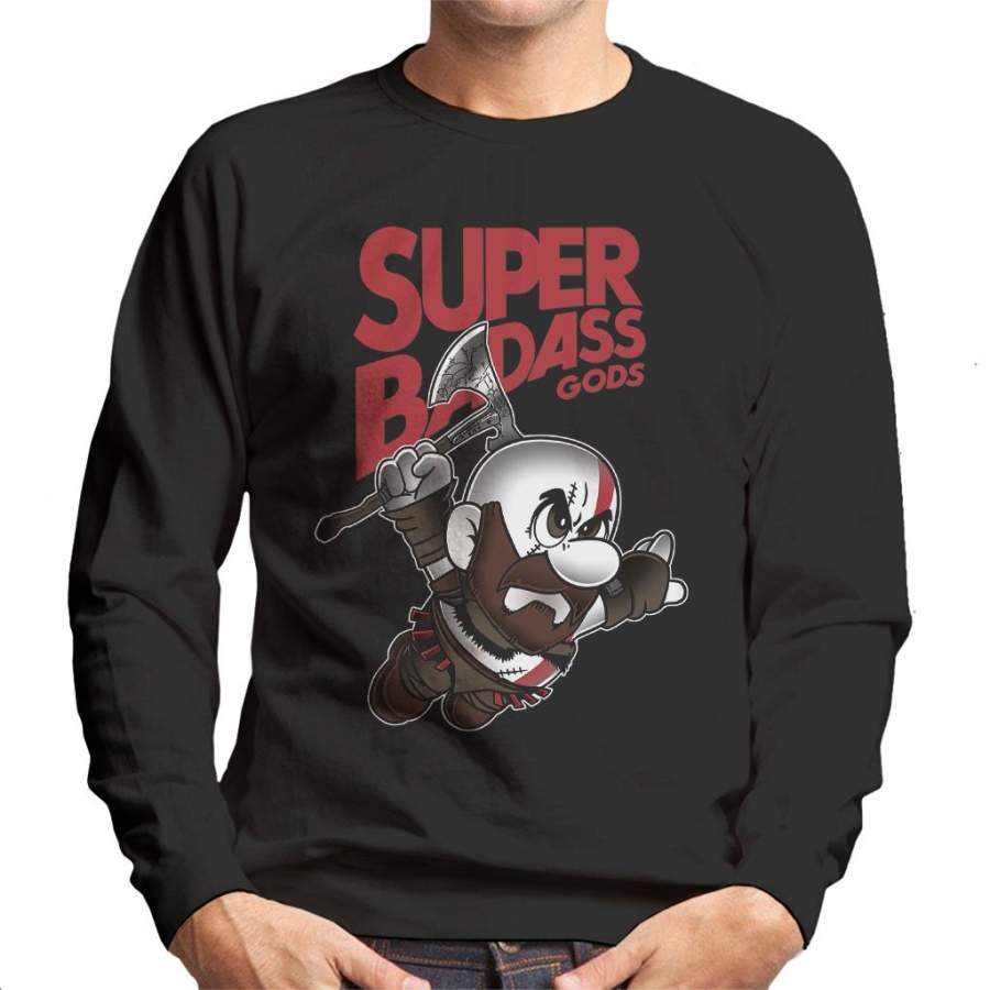 Super Badass Gods Mario Of War Men’s Sweatshirt