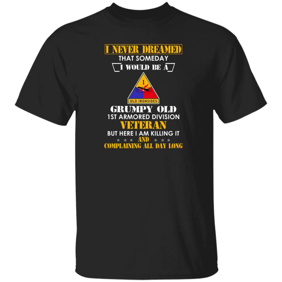 Grumpy Old 1st Armored Division Veteran Funny T-Shirt Veterans Day Christmas Gift Mug