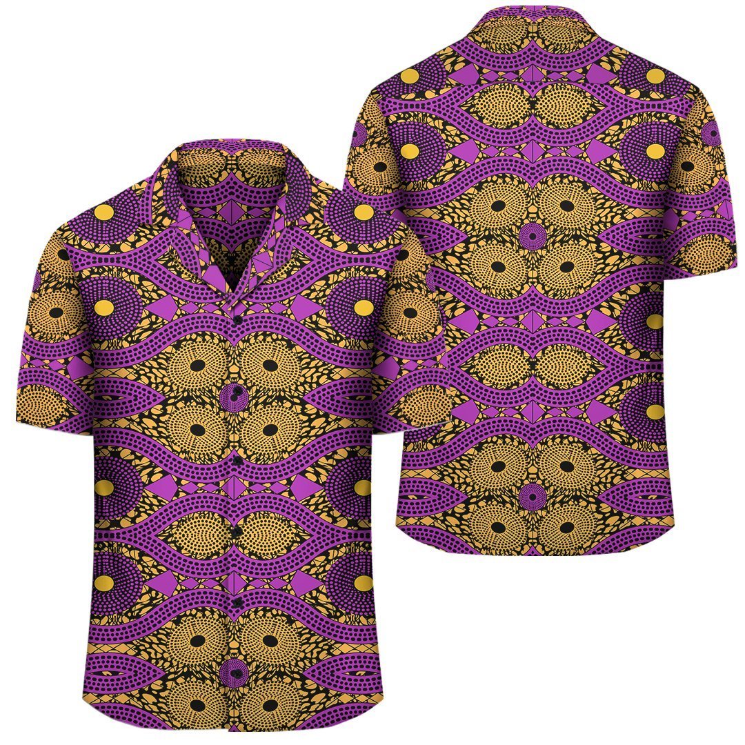 Africa Hawaiian Shirt – Ankara Hawaiian Shirt Violet Cowrie J1