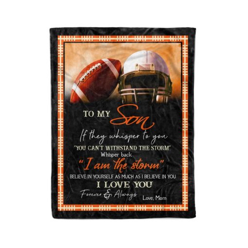 Personalized Gifts For Son From Mom Football Ultra-Soft Fleece Christmas Gift Ideas Quilt Fleece Blanket