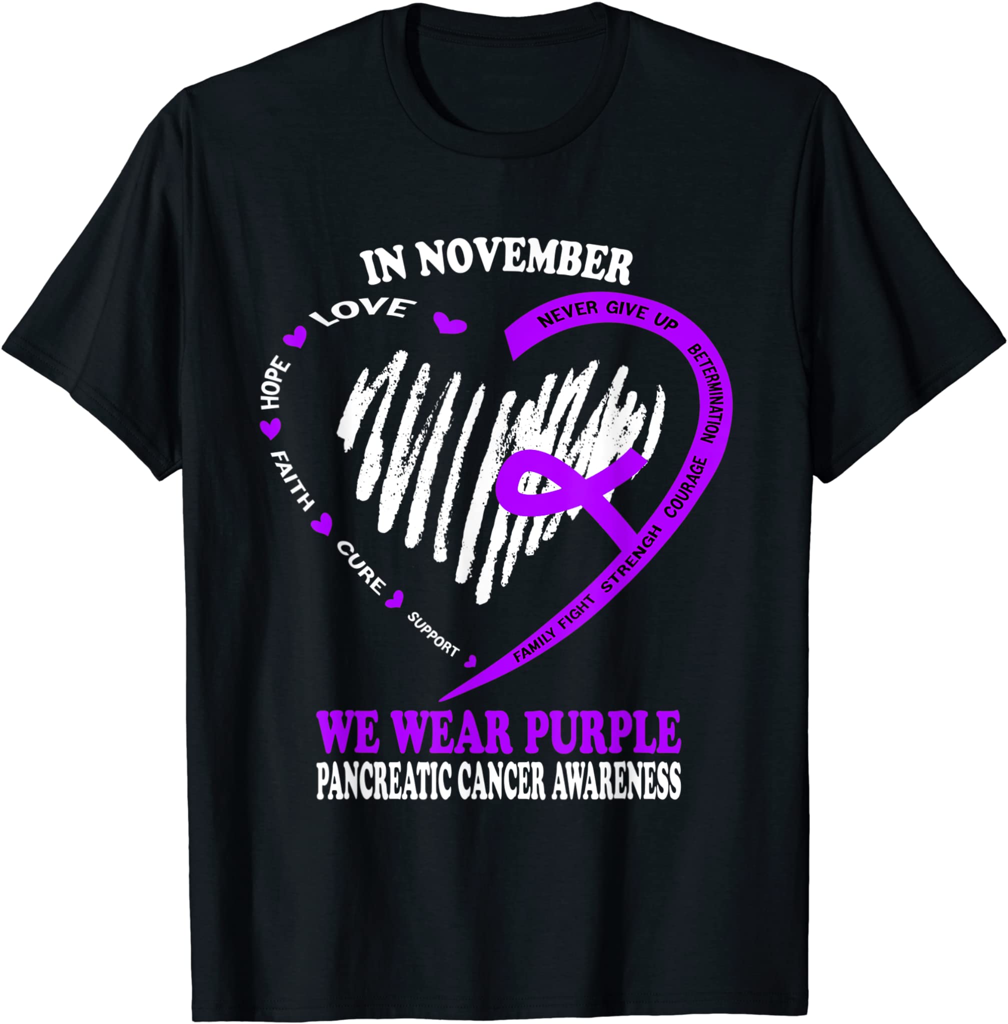 Pancreatic Cancer Awareness In November We Wear Purple T-Shirt