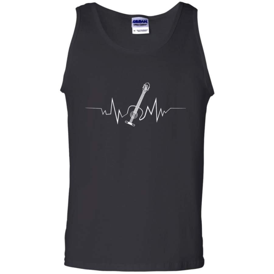 AGR Acoustic Guitar Heartbeat T-shirt Cool Gift for Guitarists Mens Tank Top