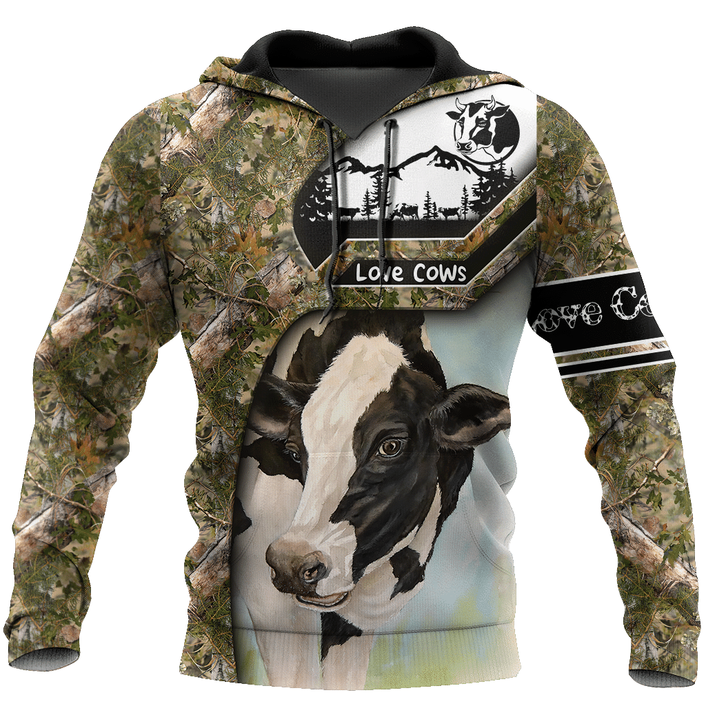 Cow Camouflage Awesome 3D Printed Sublimation Hoodie Hooded Sweatshirt Comfy Soft And Warm For Men Women S to 5XL CTC1301589
