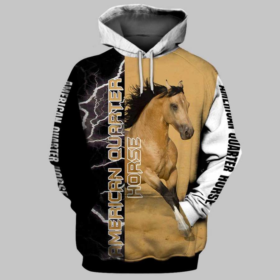 American Quarter Horse 3D Full Printing Hoodie and Unisex Tee