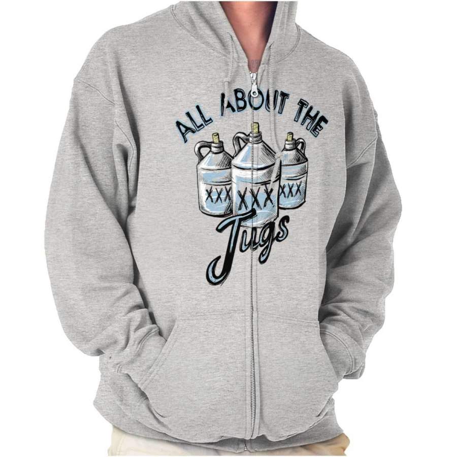 All About Moonshine Jugs Zip Hoodie