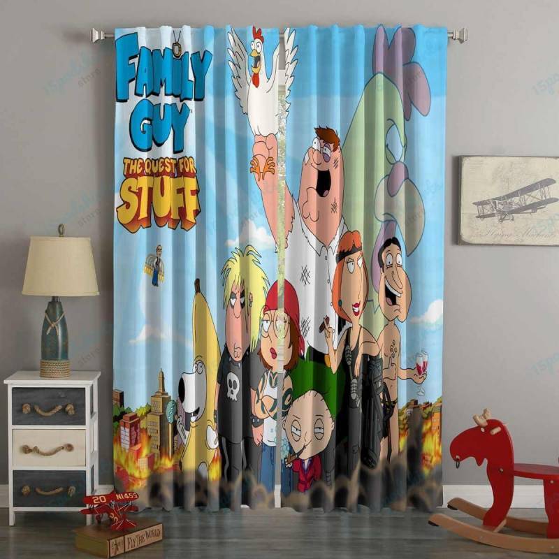 3D Printed Family Guy Style Custom Living Room Curtains