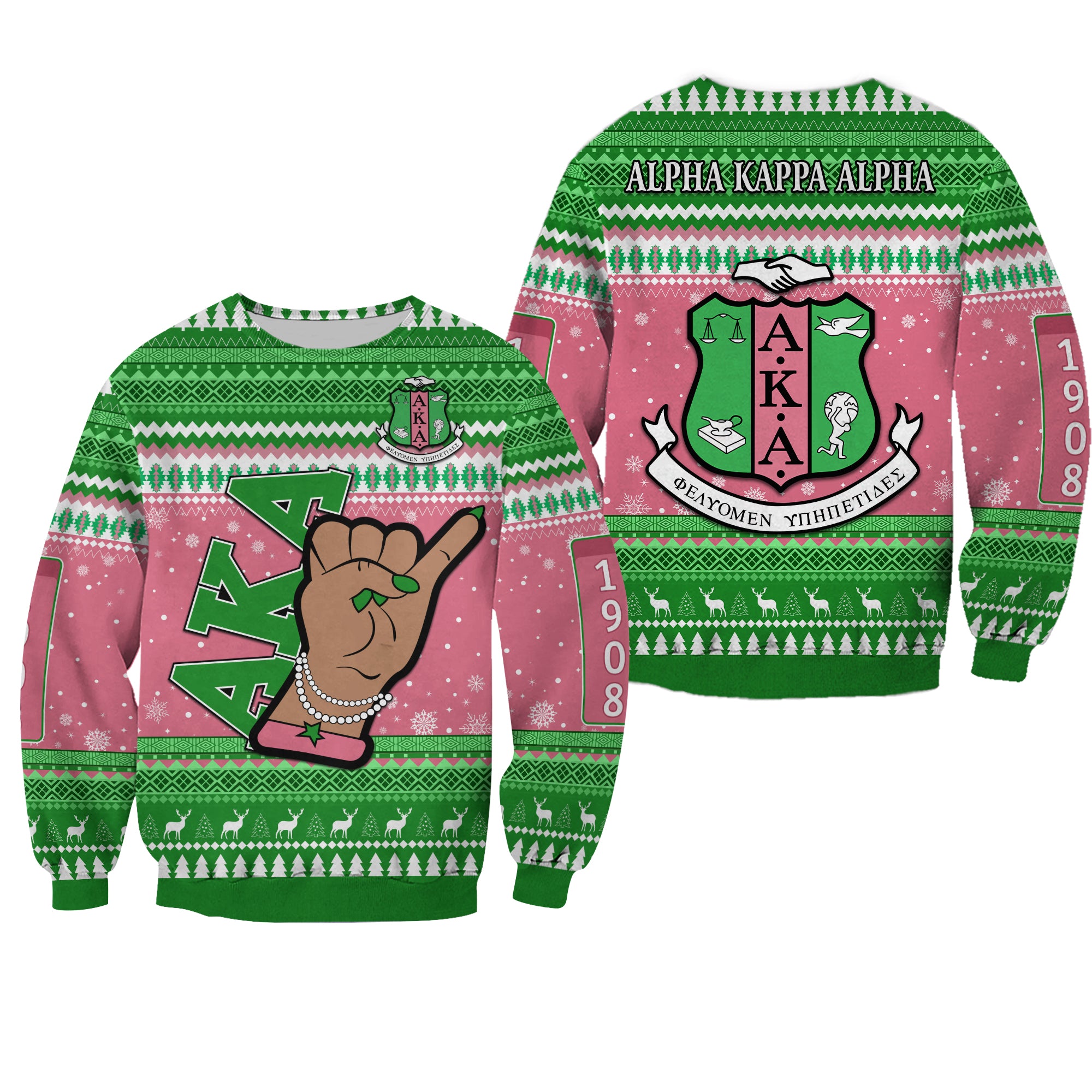 Alpha Kappa Alpha Christmas Sweatshirt African Pattern Lt13