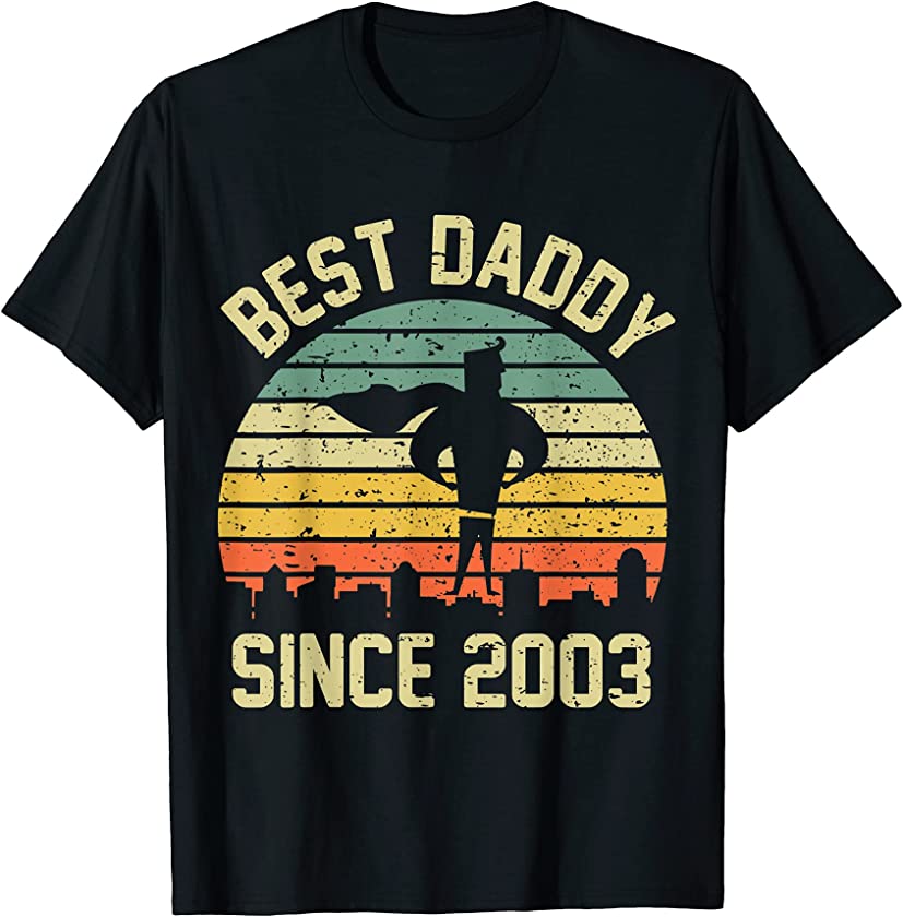 Best Dad Since 2003 Fathers Day Birthday Retro Vintage T-Shirt