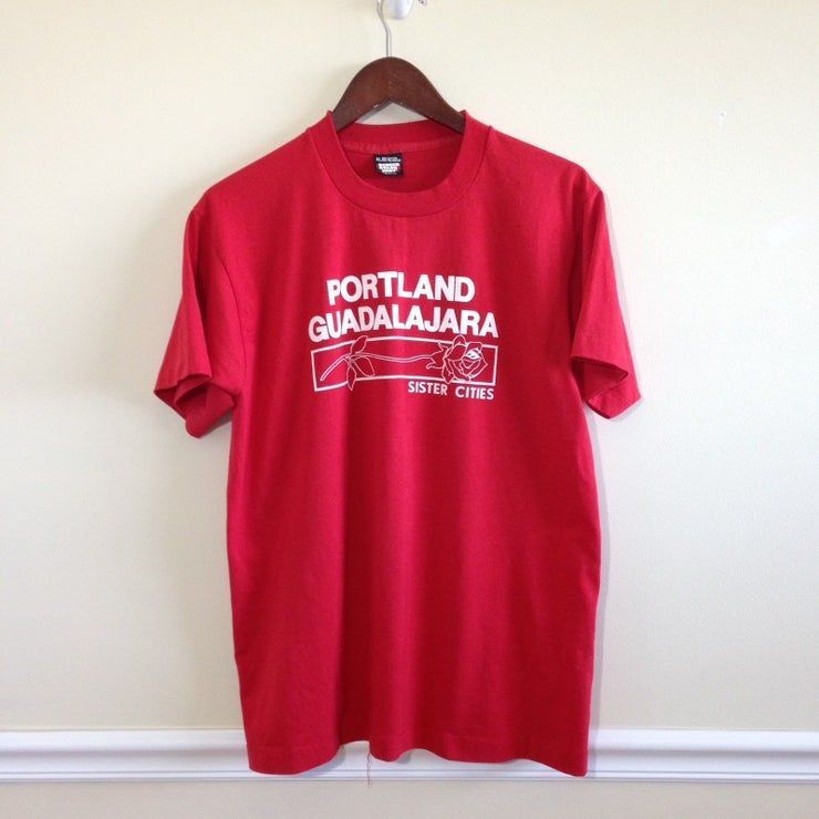 Vintage Portland Oregon Guadalajara Mexico Sister Cities Red 50 50 Shirt