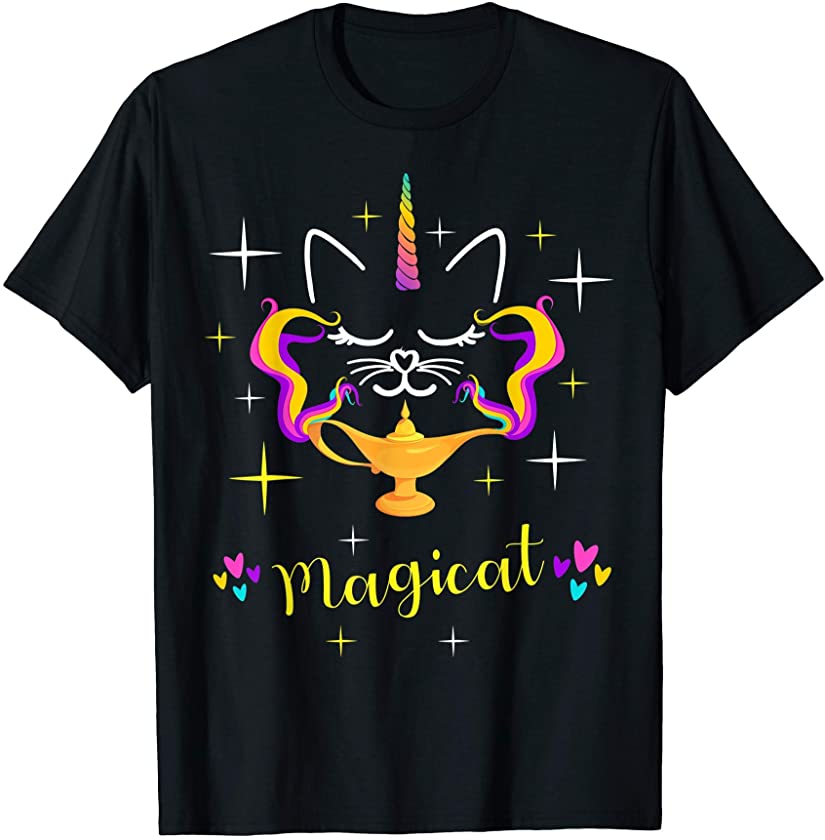 Magical Lamp Unicorn Rainbow Kitten Claw Breed Pet Meow Cat T-Shirt