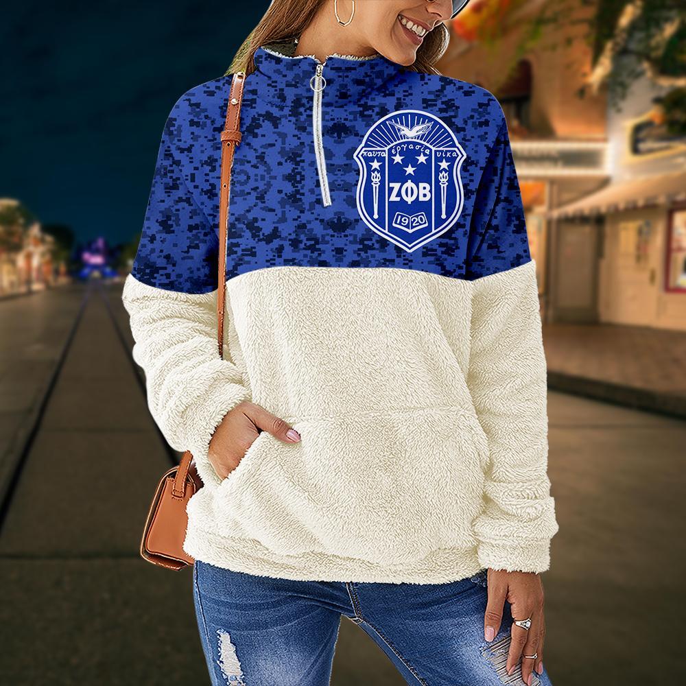 Zeta Phi Beta fleece stand collar sweatshirt 4